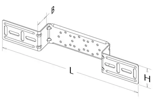 Montageschiene aus Metall mit mehreren Löchern zur Befestigung, typischerweise verwendet in Montage- oder Haltesystemen, hergestellt von Roth.